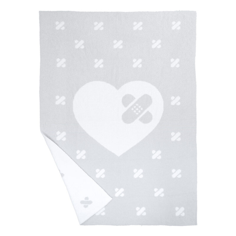 griffins heart pet sympathy throw blanket gray side