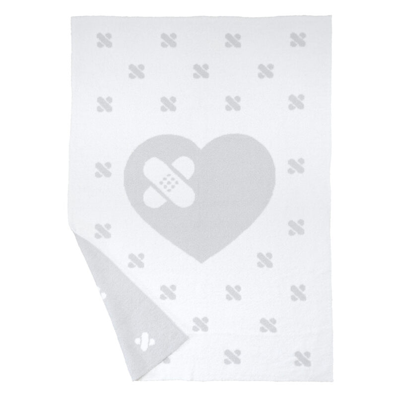 griffins heart pet sympathy throw blanket white side