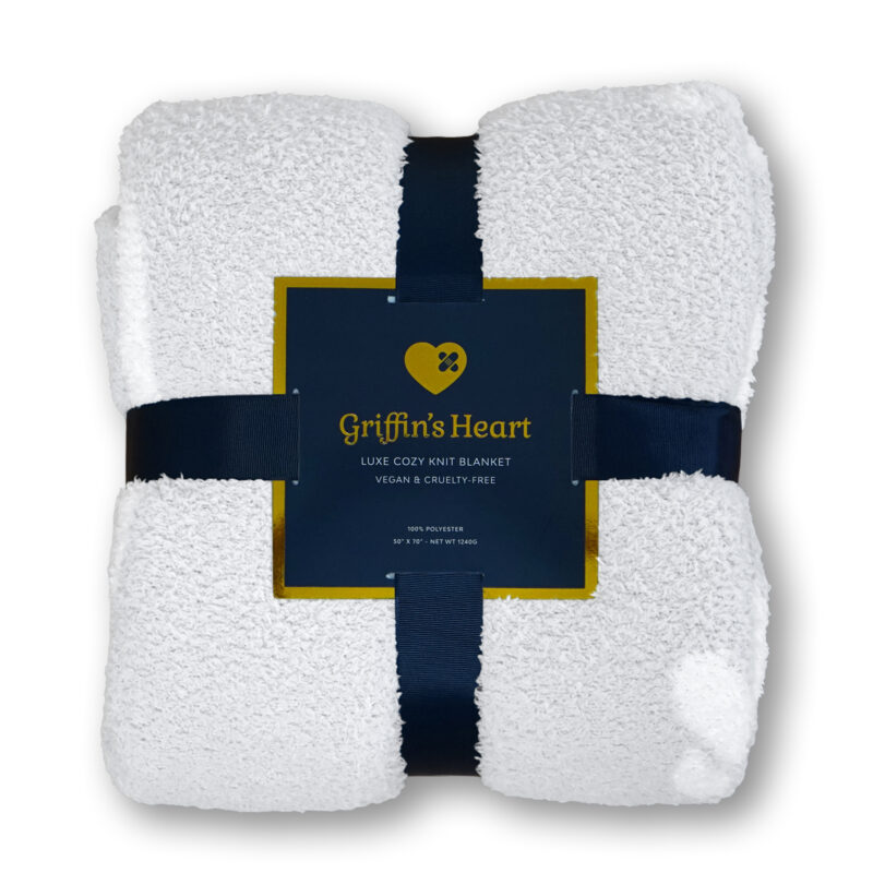griffins heart pet sympathy throw blanket packaging